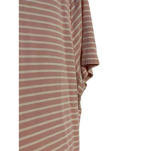 Matty M Womens Size XL Top Striped Pink White Front Tie Detail Soft Boho Casual - Picture 7 of 7
